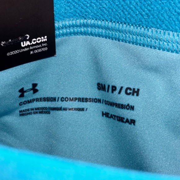 Under Armour Compression Bike Shorts Womens Small Blue HeatGear High Rise - Picture 3 of 11